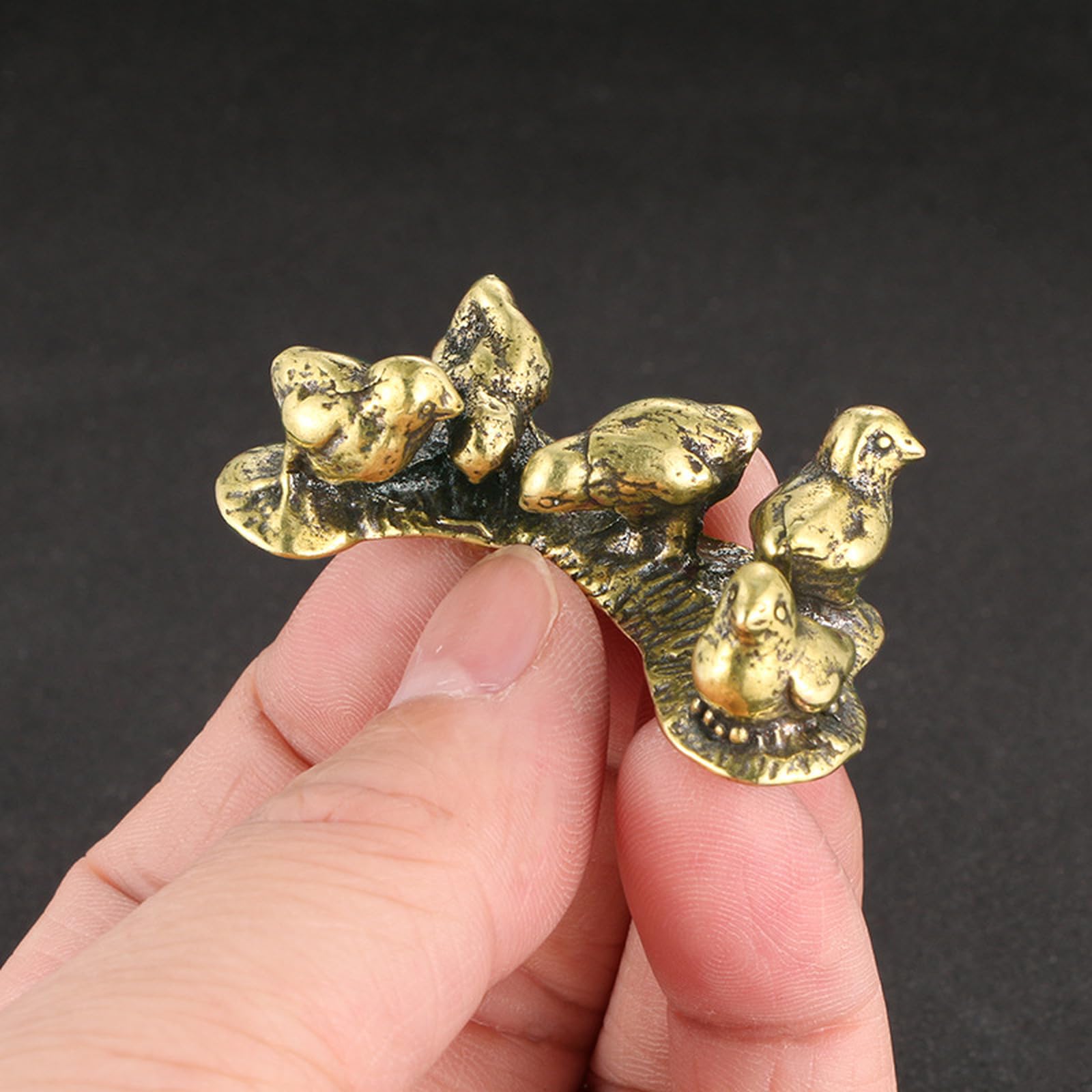 YANGPZFC Small Copper Brass Ornament Brass Statue For Desk Decor, Handcrafted Vintage Sculpture