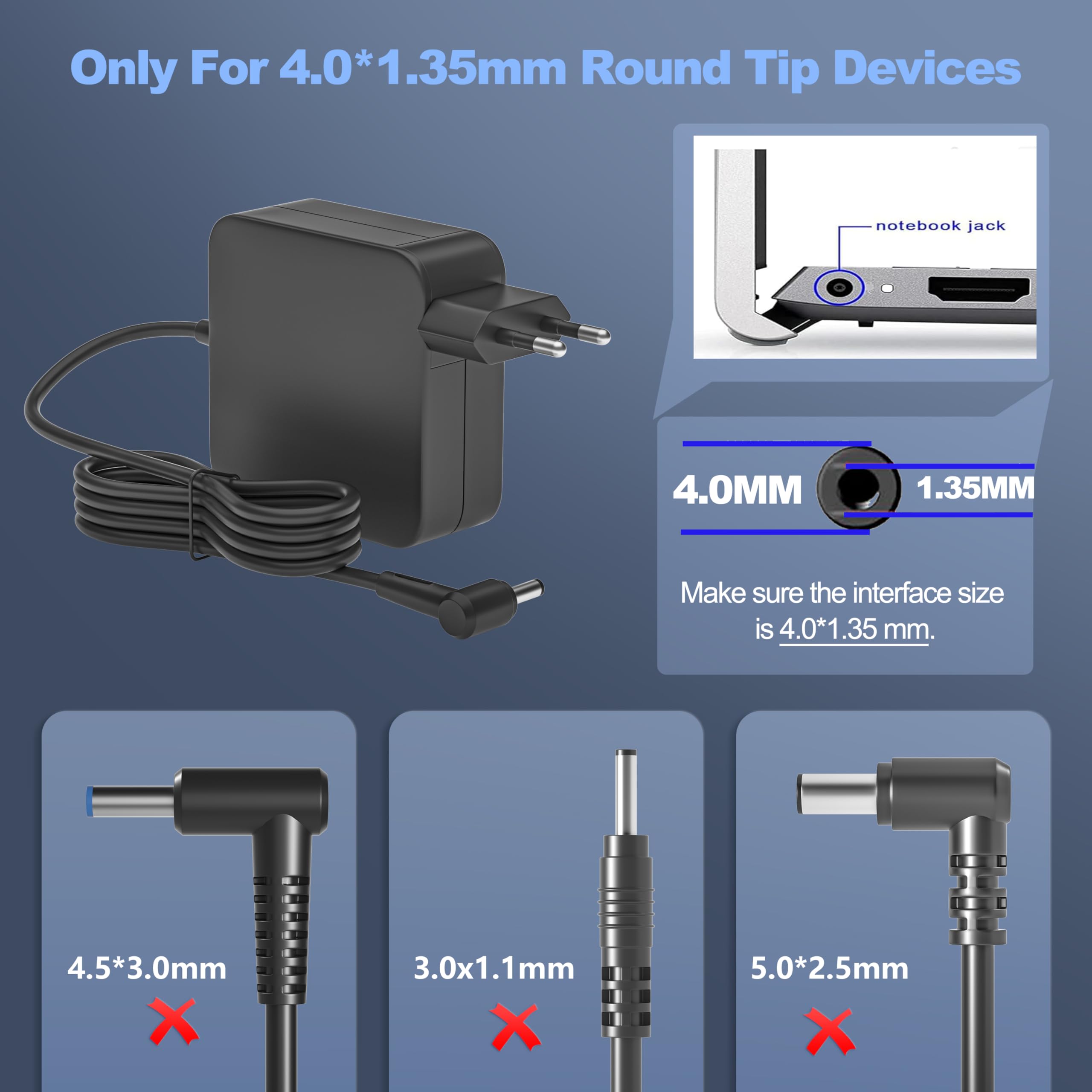 Power4Laptops Netzteil Für Asus F55VD - 19V, 4.74A, 5.5x2.5mm Stecker, 100-240V