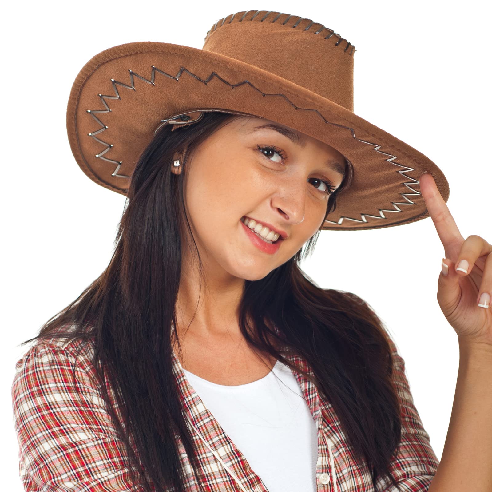 SATINIOR 6 Pezzi Cappello da Cowboy Occidentale con Bandanna, Abito Costume Festa Favorito