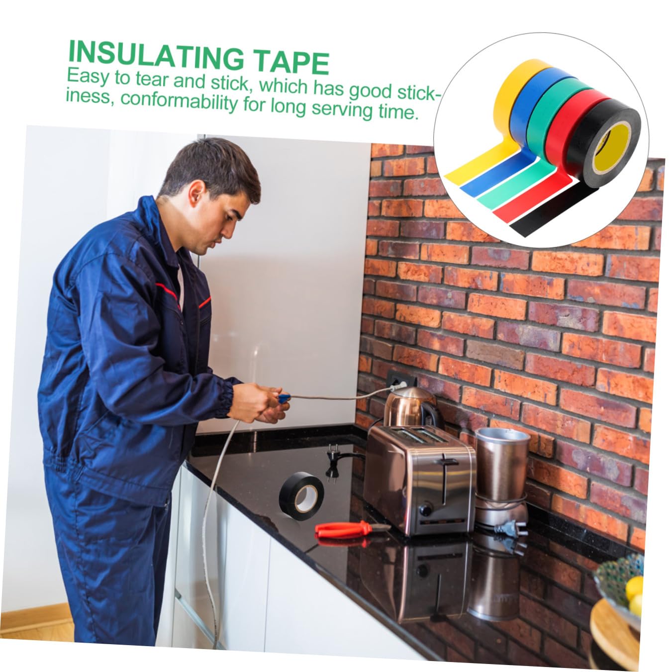 Baluue Pvc Isolierband 10 Stück Hochtemperaturbeständig Bunt Elektrisches Klebeband für Innen und Außenbereich Hitzebeständiges Elektroband für Kabelisolierung und Reparatur