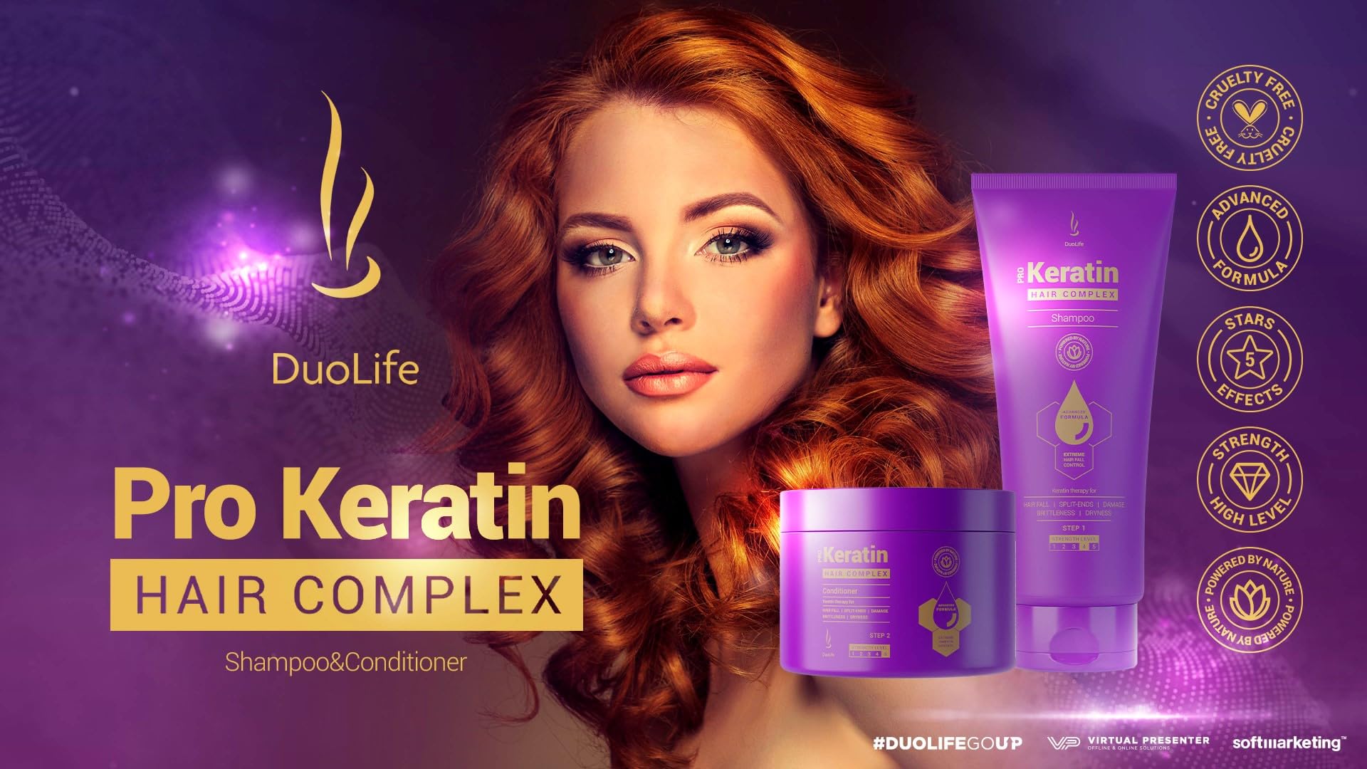 Duolife Keratin Hair Complex Shampoo 200ml,Szampon intensywnie pielęgnuje włosy, nawet słabe włosy i tendencję do wypadania, nawilża, poprawia elastyczność i zwiększa wytrzymałość