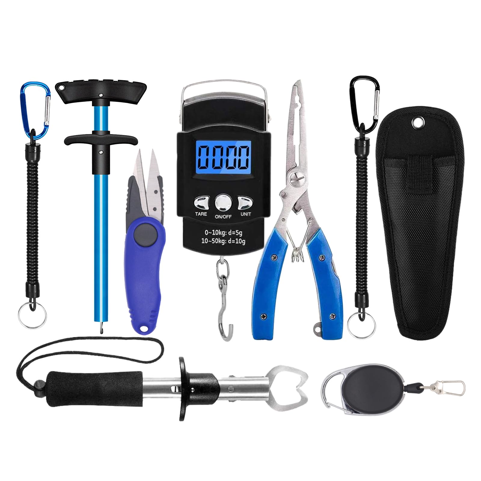XBLACK Fishing Tool Kit Fishing Pliers Fish Gripper Fishing Scale Fish Grip Tools Set Saltwater Resistant Fishing Gear