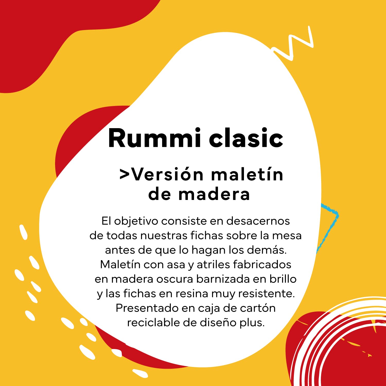 Cayro - Rummi Classic - Elegancki model - + 8 - Zabawna gra planszowa - Idealna dla dzieci i dorosłych - Walizka i 4 drewniane uchwyty - 2 do 4 graczy