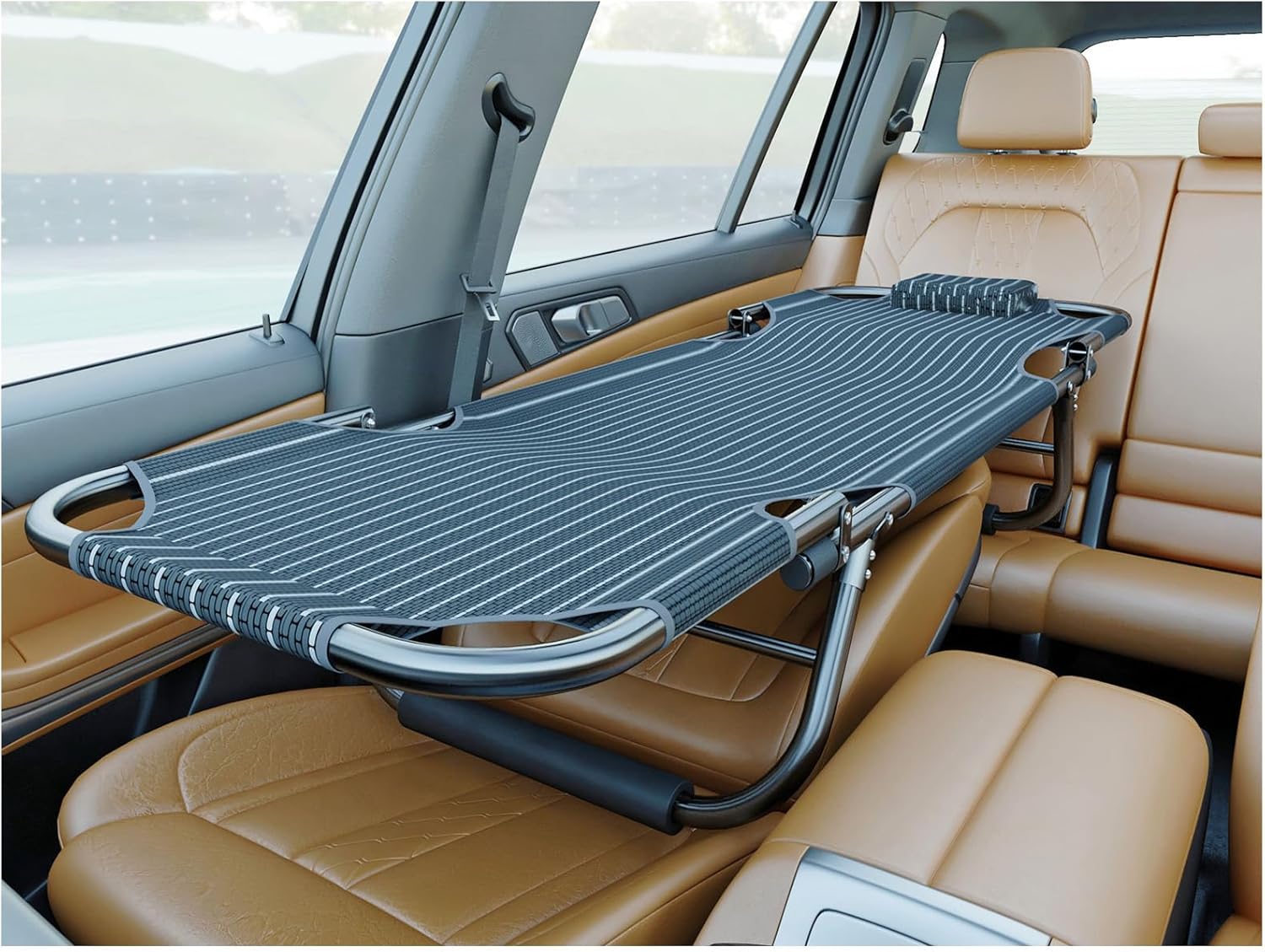 Car Travel Bed, Universal Non Inflatable Car Bed, Nfolding Cot for Co-Pilot, Office, and Outdoor Camping Use (Black)