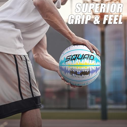 Miniatura 4 de SQUAD Ultra Grip Foam Rubber Basketball Size 7 (29.5") - Improved Durable Bounce for Outdoor Play - Deep Channel Construction for Easy Control with