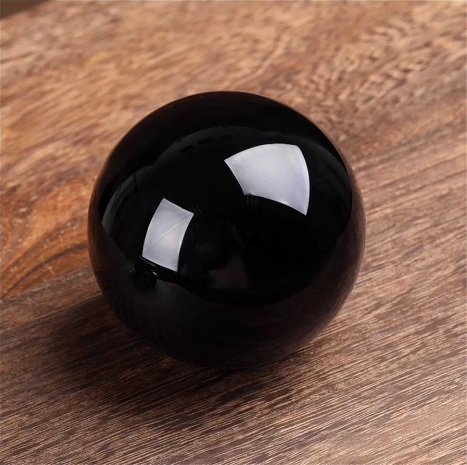 Boule Cristal Boule De Cristal avec Support en Bois, Sphère Décorative, Décorations for La Maison Décoration Bureau(10cm)