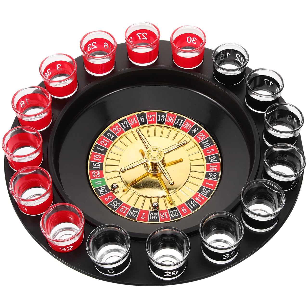 Sosoport Shot Roulette Drinking Game Glass Roulette Shot Glass Roulette Drinking Game Set Party Games Supply for KTV Live House Bar