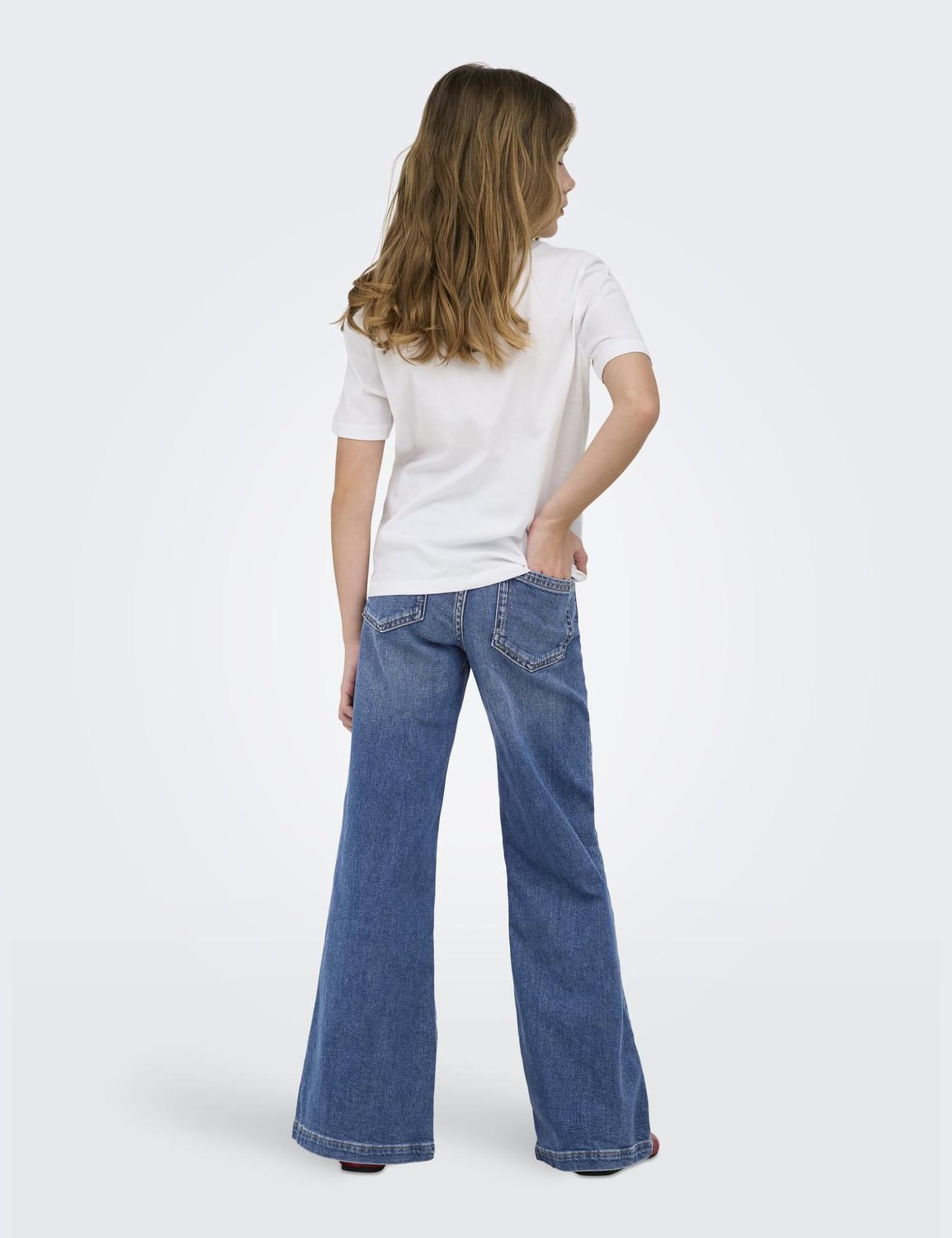 ONLY Girl Jeans Mit Weitem Bein Kogcalifornia Mittlere Taille Flared Jeans - Kogcalifornia MW Wide Flared Akm217 Noos - Classique - Femme