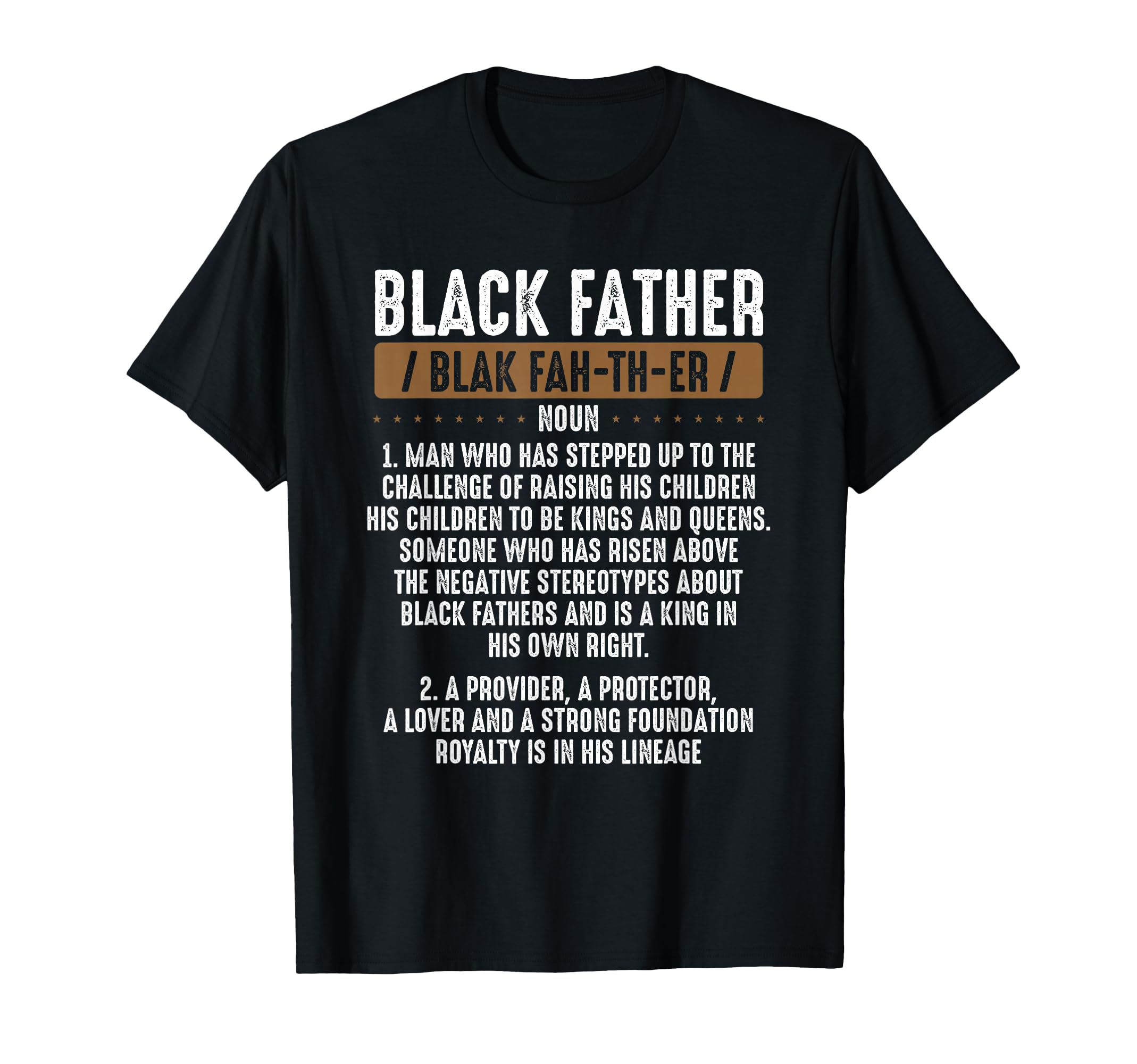 Black Father Definition Proud African American Black Family T-Shirt