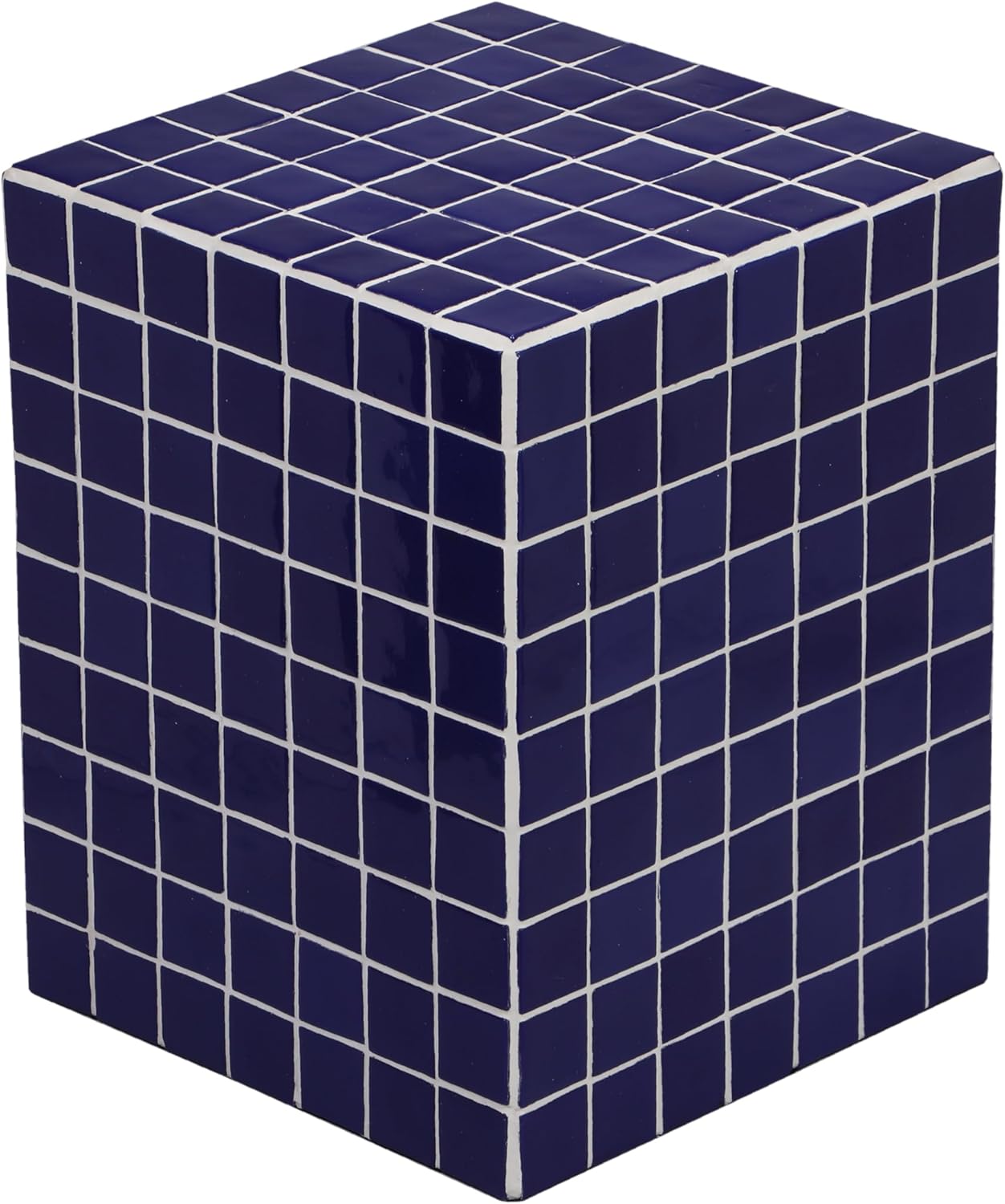 JONATHAN Y END2000D Callista 18" Modern Bohemian Ceramic Tiled Rectangle End Table, Side Table, Accent Table for Living Room, Bedroom, Navy/White