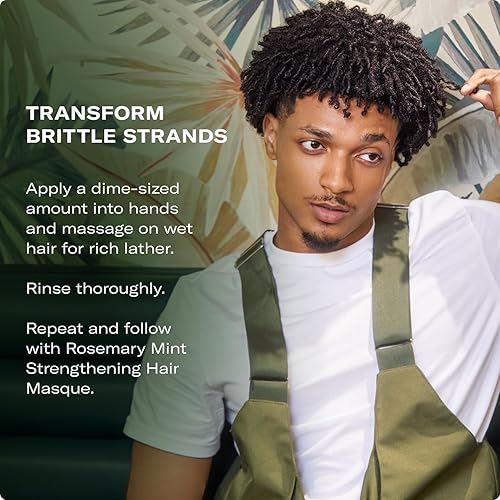 Miniatura 6 de Mielle Organics Champú de biotina fortalecedor del cabello con menta y romero - Champú hidratante para el cabello para mujeres y hombres para