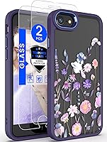 Vista 1 de Dretal Funda para iPhone SE 2022/2020, iPhone 8/7, con 2 protectores de pantalla, probada contra caídas de grado militar, parte trasera dura y borde