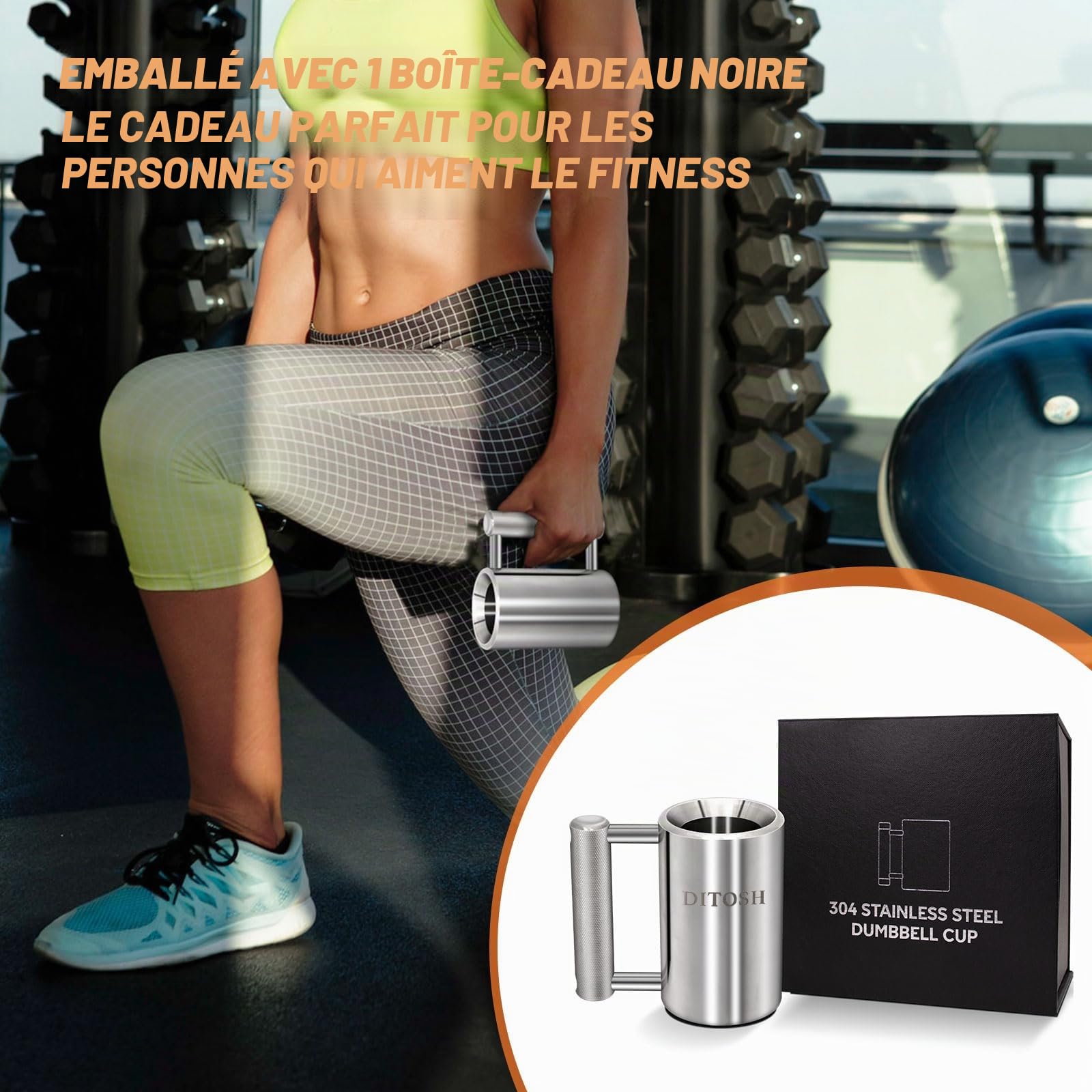 4kg/8.8lb Heavy Coffee Mug Challenge 304 Stainless Steel Dumbbell Cups Silver Overweight Sports Water Cup for Fitness Training Arm Strength Prank Gift Home Gym Workout Equipment 100ml/3.4oz