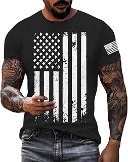 4th of July Shirt Men USA Patriotic American Flag T-Shirts Independence Day Outfits T Shirts Vintage Graphic Tees