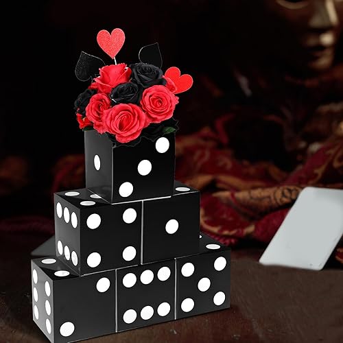 Miniatura 5 de 6 cajas de regalo de dados de 7 x 7 x 7 pulgadas decoración de dados tridimensionales a granel centro de mesa apilable suministros de cumpleaños