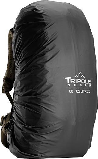 Tripole Rain Cover for Backpack & Rucksack (Black, 75-100)