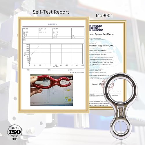 Miniatura 5 de NewDoar Climbing Gear - Placa de aparejo para equipo de descenso de 40 kN, figura de rescate 8 descensores con gran oreja curvada para escalada y