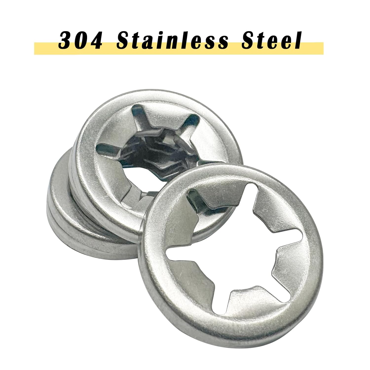 M12x25mm Internal Tooth Starlock Washers,304 Stainless Steel Internal Tooth Starlock Washers Quick Speed Locking Washers,Push on Retaining Locking Washer for Shaft and Stud(50Pcs)