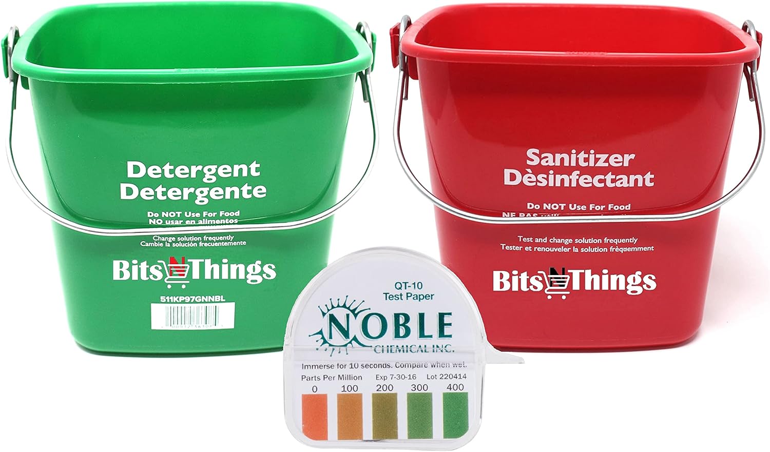 Bits N Things Cleaning Pails Red Sanitizing (1), Green