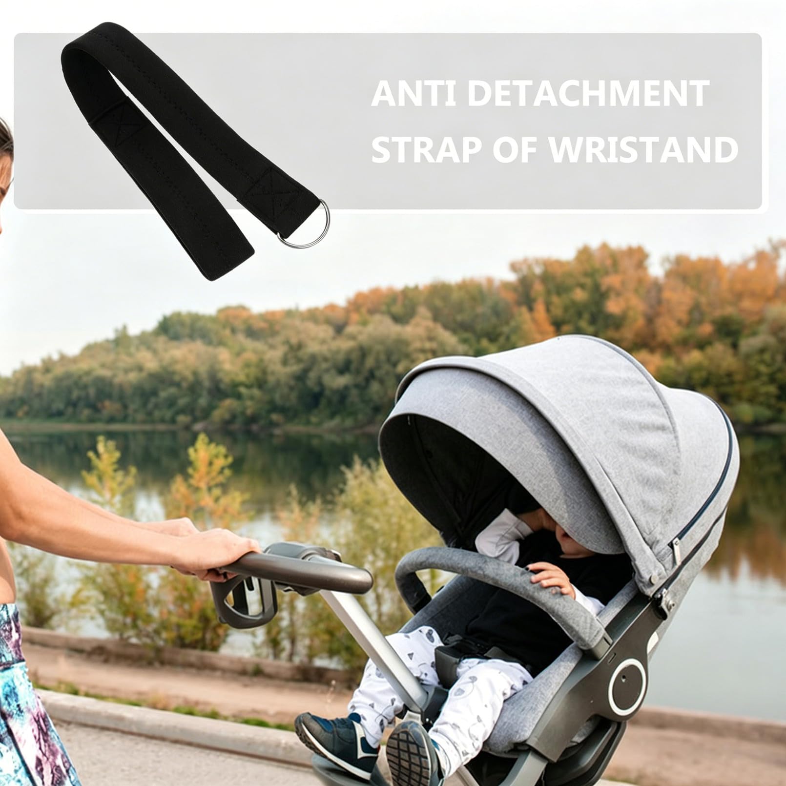 BESPORTBLE Bracelet de Sécurité pour Poussette Bébé Sangle Réglable Anti-Dérapant Néoprène Jogging Pratique 1 Pièce