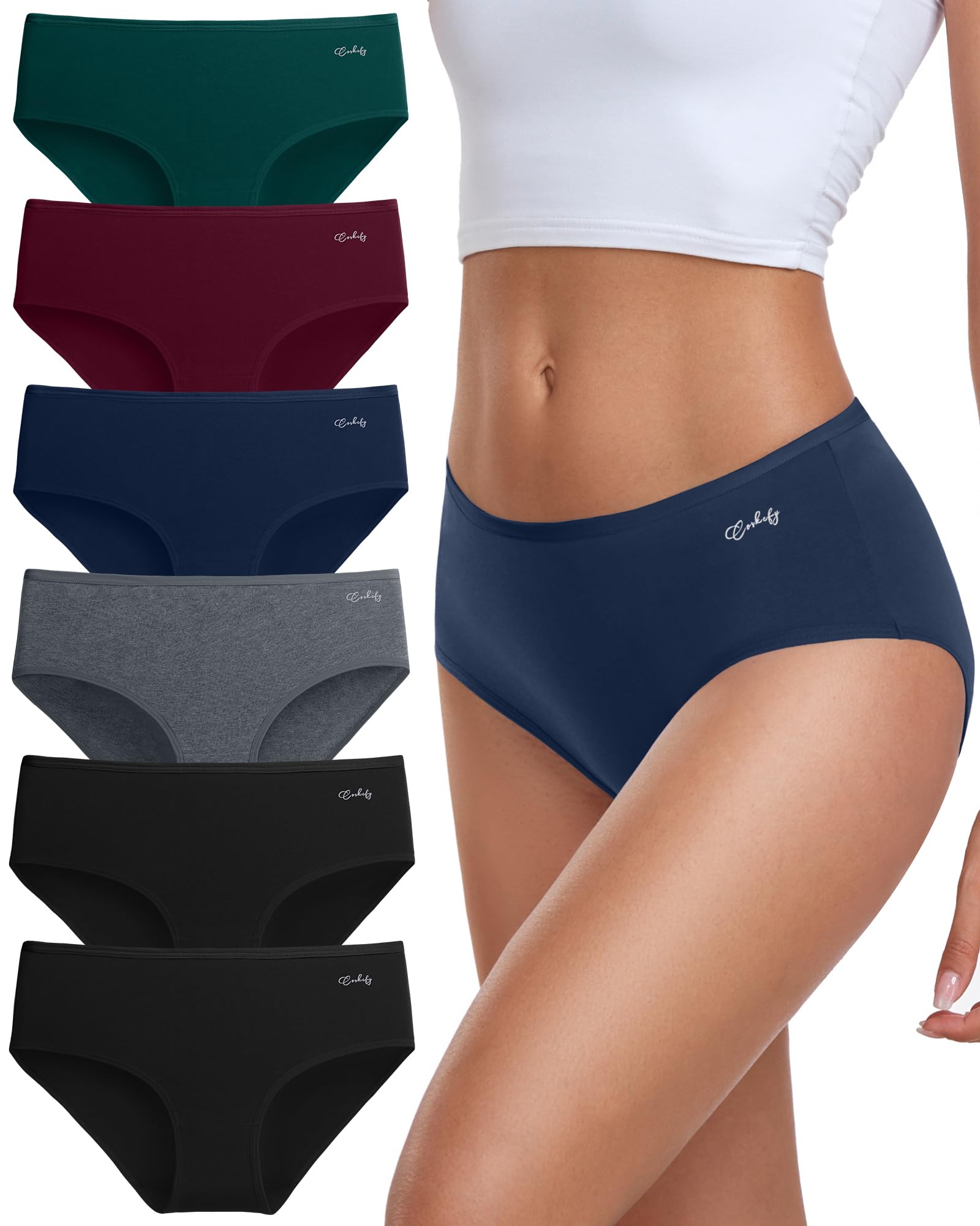 coskefy Unterhosen Damen, 6er Pack Slips Damen Baumwolle, Bequeme Frauen Unterwäsche, Atmungsaktiv Panties Weich