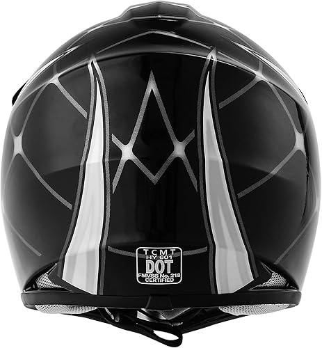 Miniatura 6 de SLMOTO DOT Casco de Motocross Todoterreno de Calle para Jóvenes y Niños Araña Negra Casco de Motocicleta para Jóvenes Casco de Bicicleta de Tierra