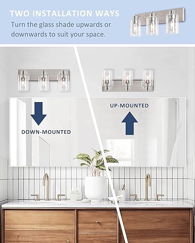 Miniatura 6 de KW-7301-3 lámparas de tocador de baño de 3 luces, aplique de pared moderno para interiores, luces de baño sobre espejo, lámparas de iluminación de