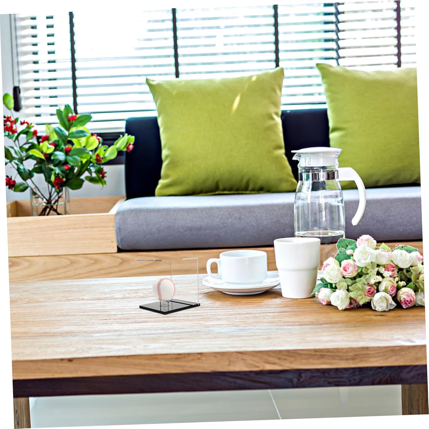 2pcs Clear Acrylic Display Case for Baseball and Softball Sturdy Base for Secure Support for Showcase Minimalist Design for Memorabilia