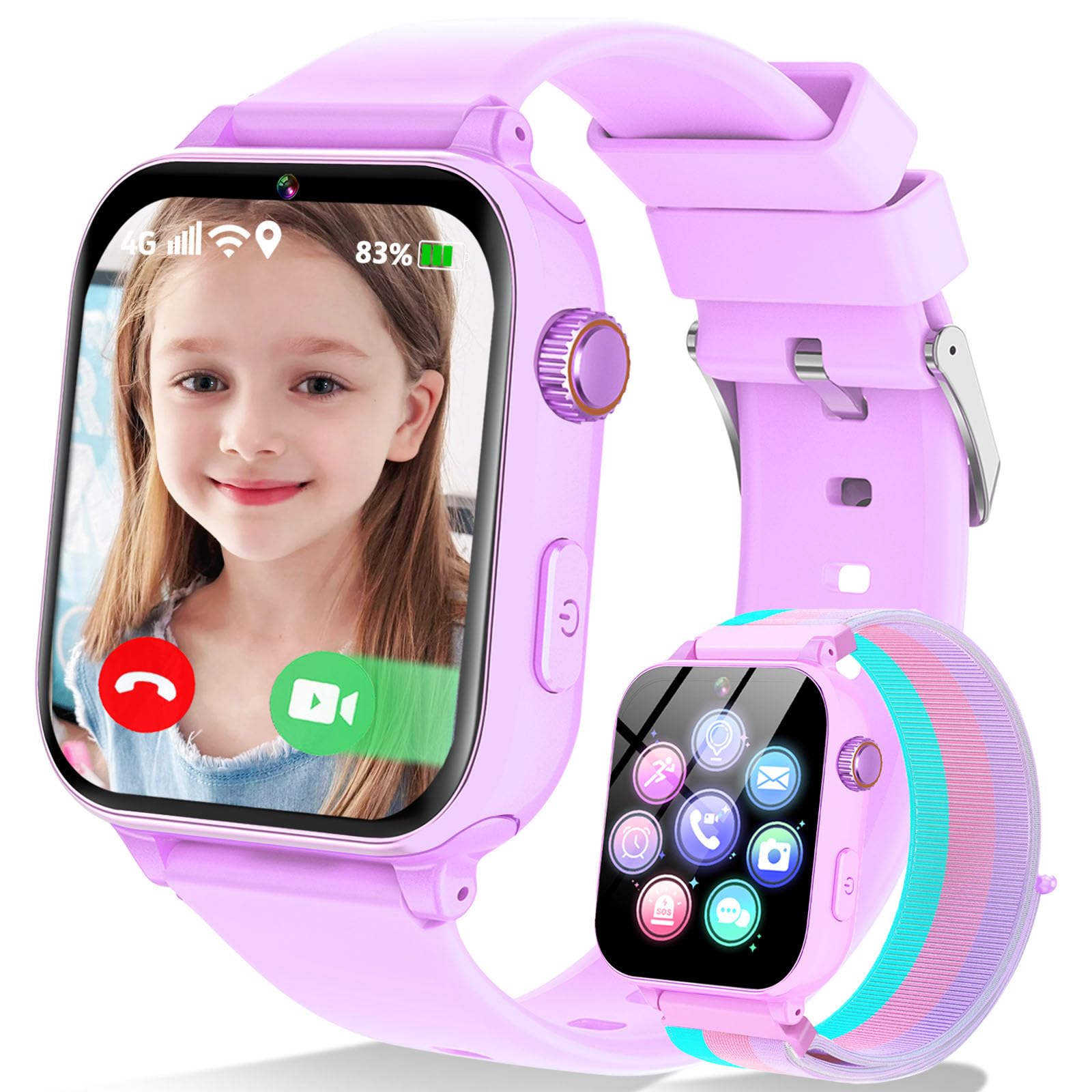 Photo 1 of Berilona 4G Kids Smartwatch - Purple