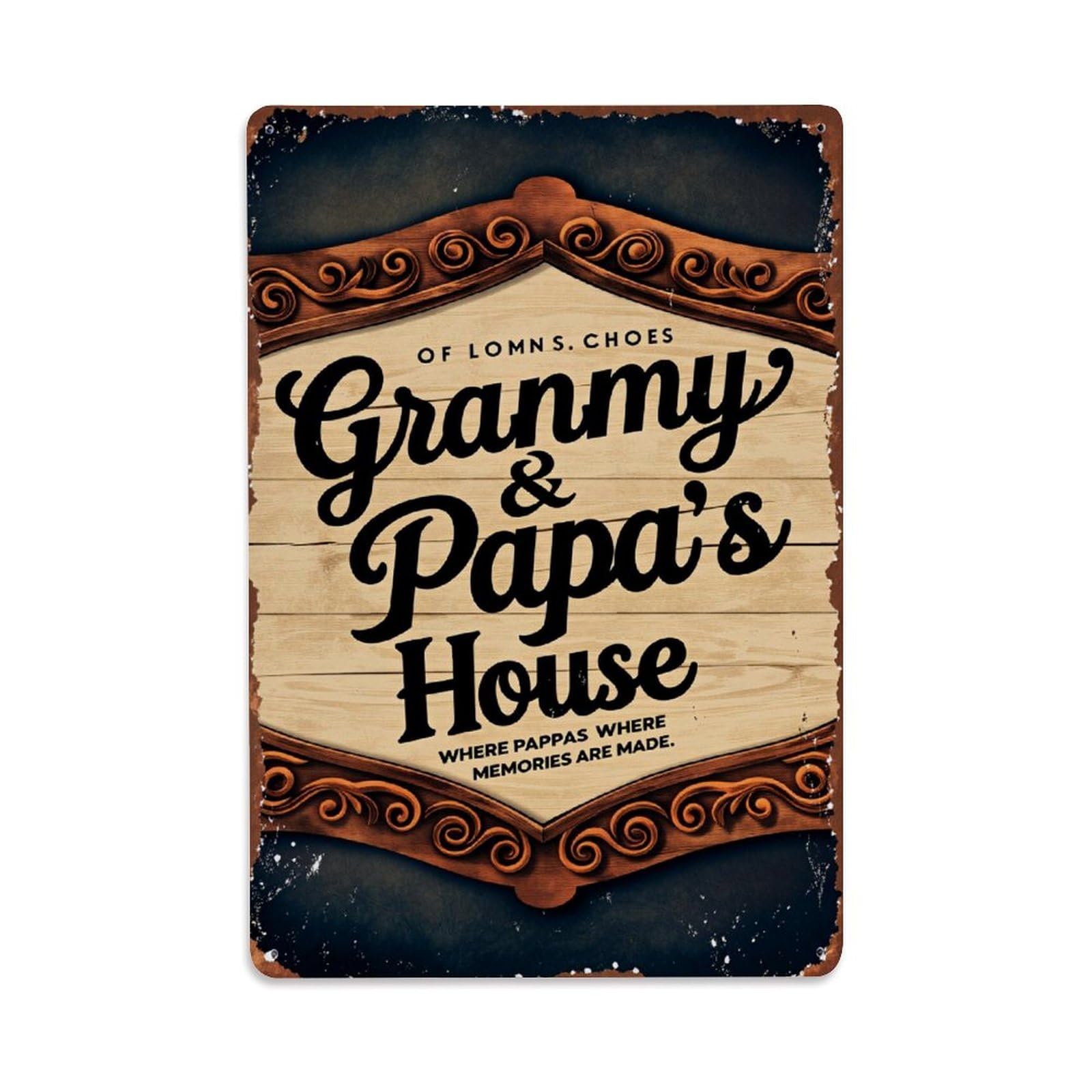 Enderetf Vintage Wooden Style Sign With Ornate Tin Sign Metal Poster, Home Bar Garage Man Cave Cafe Indoor & Outdoor Wall Decoration 8X12inches