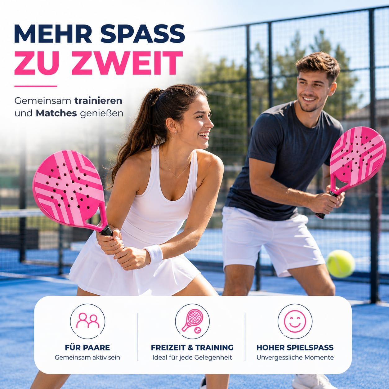 Padel Schläger Erwachsene Profi Racket Padelschläger Set mit Meshtasche Tennis Schläger für Anfänger & Fortgeschrittene