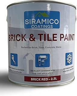 SIRAMICO COATINGS BRICK & TILE PAINT/BRICK RED MATT / 1, 2.5 and 5 Litre (2.5 Liters)