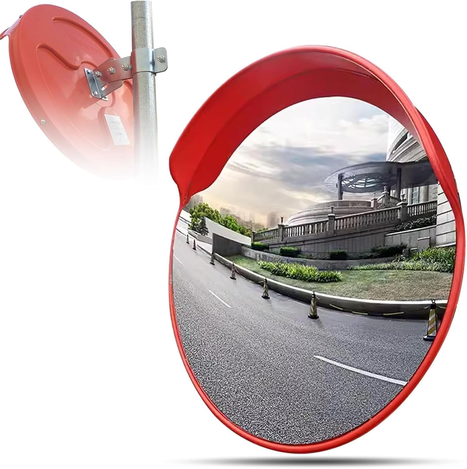 18"/22"/24"/30"/32"/ 39" Acrylic Convex Mirror Corner Securityblind Spot Mirror Adjustable Wide Angle View Indoor Security Mirror Outdoor Adjustable Bracket for Warehouse Driveways(22in)