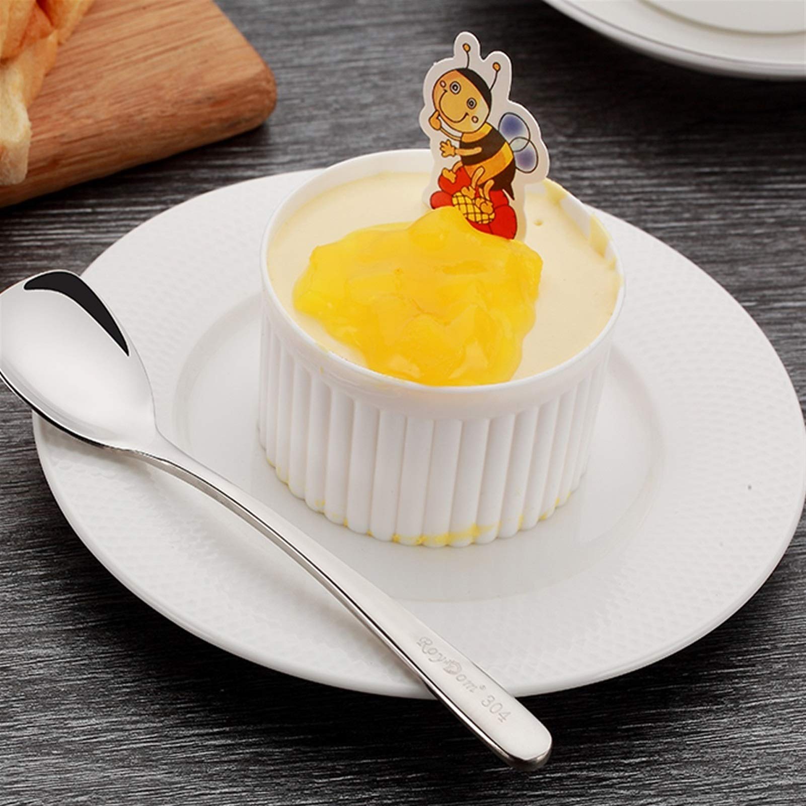 Miarki do kawy Stal nierdzewna Krótkie obroty Mieszanie Łyżka Juice Drink Milk Honey Coffee Mieszanie Stick Desery Łyżka Zagęszczona Kawa Łyżka Sugar Spoon Łyżeczki deserowe (Color : D)