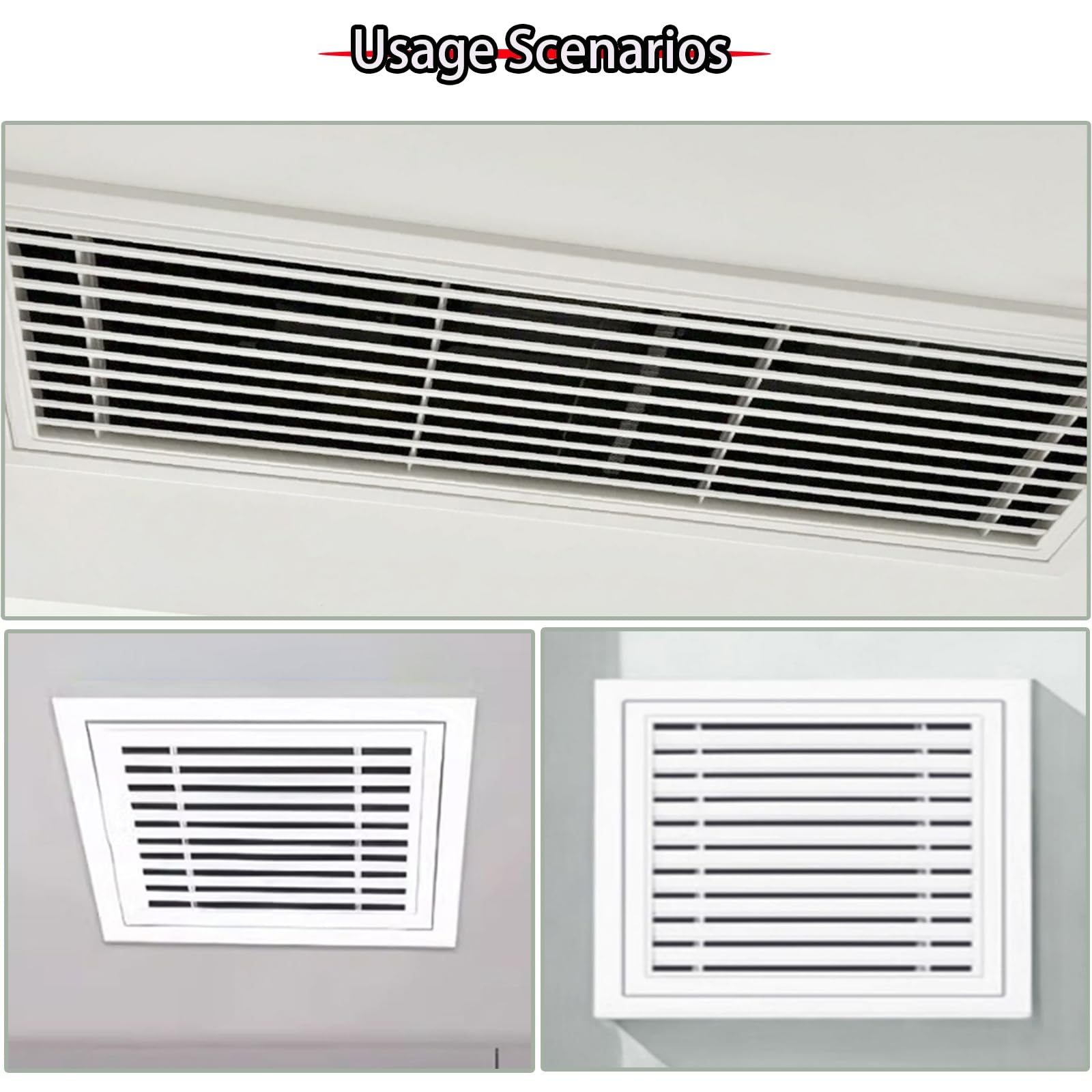 Cubierta de registro HVAC, difusor de techo de aleación de aluminio para ventilación de aire, apertura de entrada de 6 a 16 pulgadas, mejora del hogar, blanco, duradera y fácil de instalar