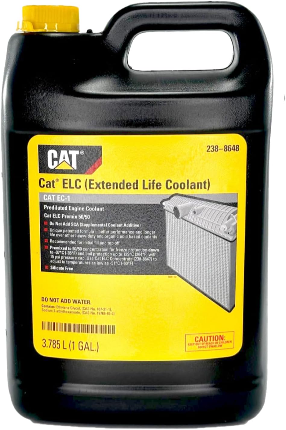 CAT 238-8648 Extended Life Coolant 50/50 Premix, Red - 1 Gallon Jug (Pack of 2)