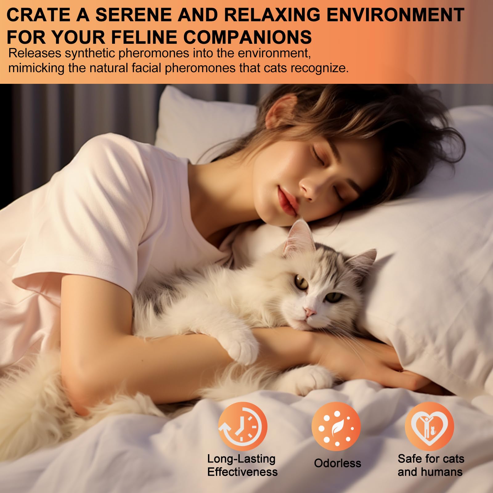 Ensemble diffuseur de phéromones apaisantes pour chat – 4 recharges de 48 ml + 1 diffuseur | Solution anti-stress pour chats | Soulage l'anxiété et favorise le calme (jaune, S)