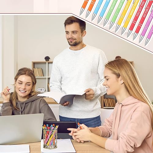 Miniatura 5 de Zonon - Paquete de 12 bolígrafos con frases motivacionales para escuela y oficina, punta fina, escritura uniforme, citas divertidas para regalar a