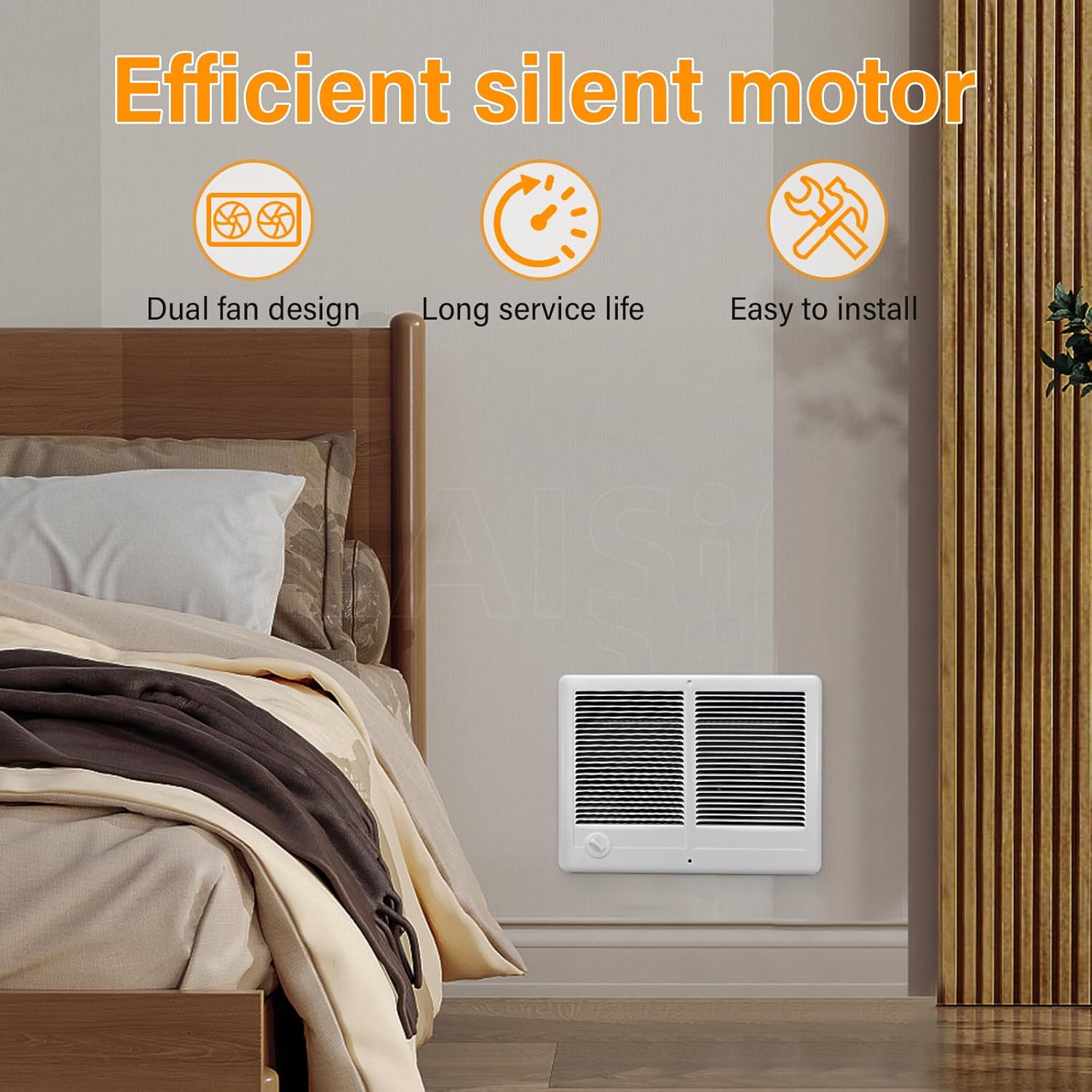 CSTC402TW Twin Electric Wall Heater(Part: 67527) with Thermostat -240/208V, 4000/3000W, 13648/10236 BTU Ideal for Large Rooms & Open Spaces, With High-Temp Safety Protection