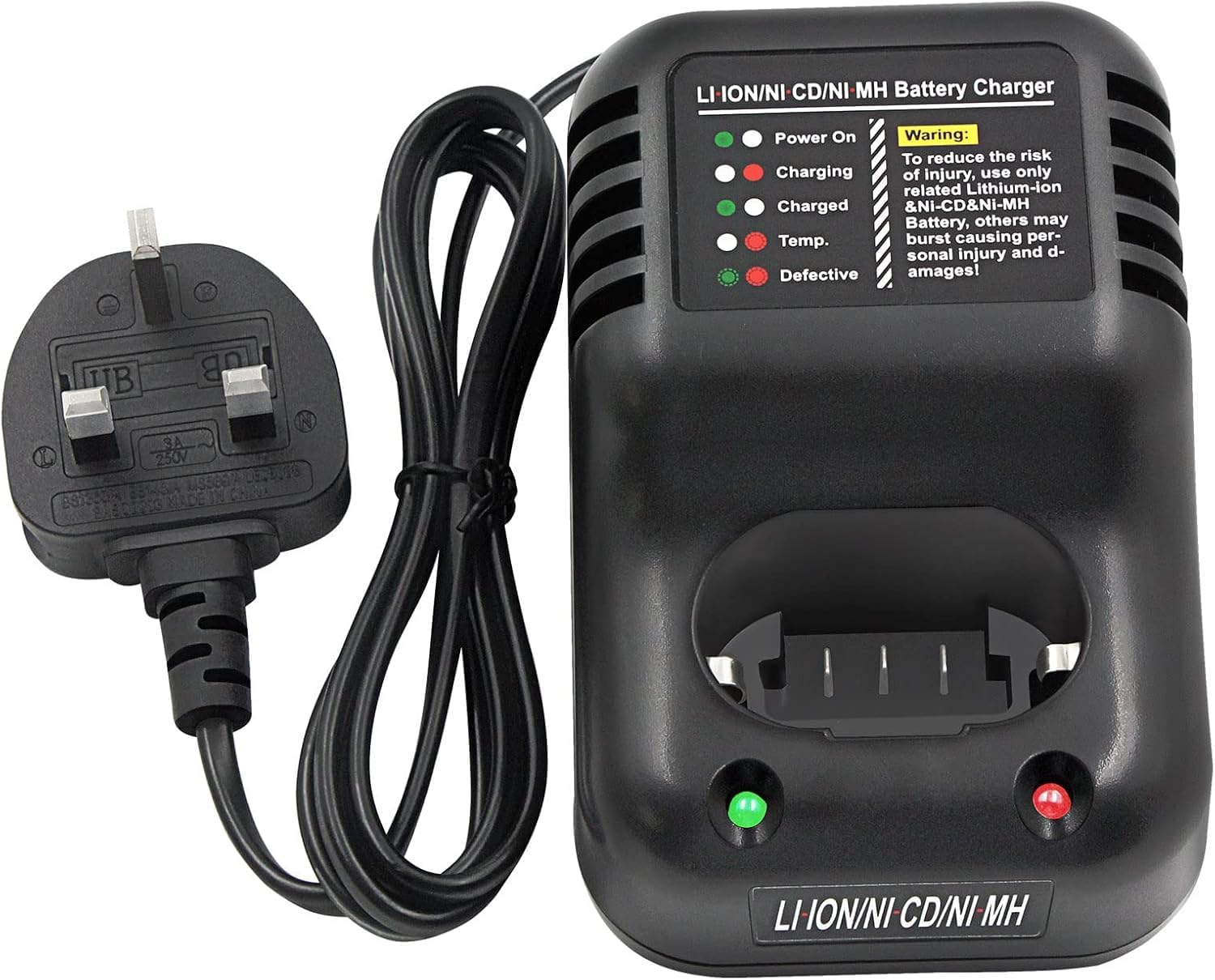 1.2A Dual Chemistry for Paslode Charger Replacement – 100-240V 50/60Hz | Fits Paslode 7.2V Li-ion & 6V Ni-CD/Ni-MH Battery Models (900200/900476/902667)