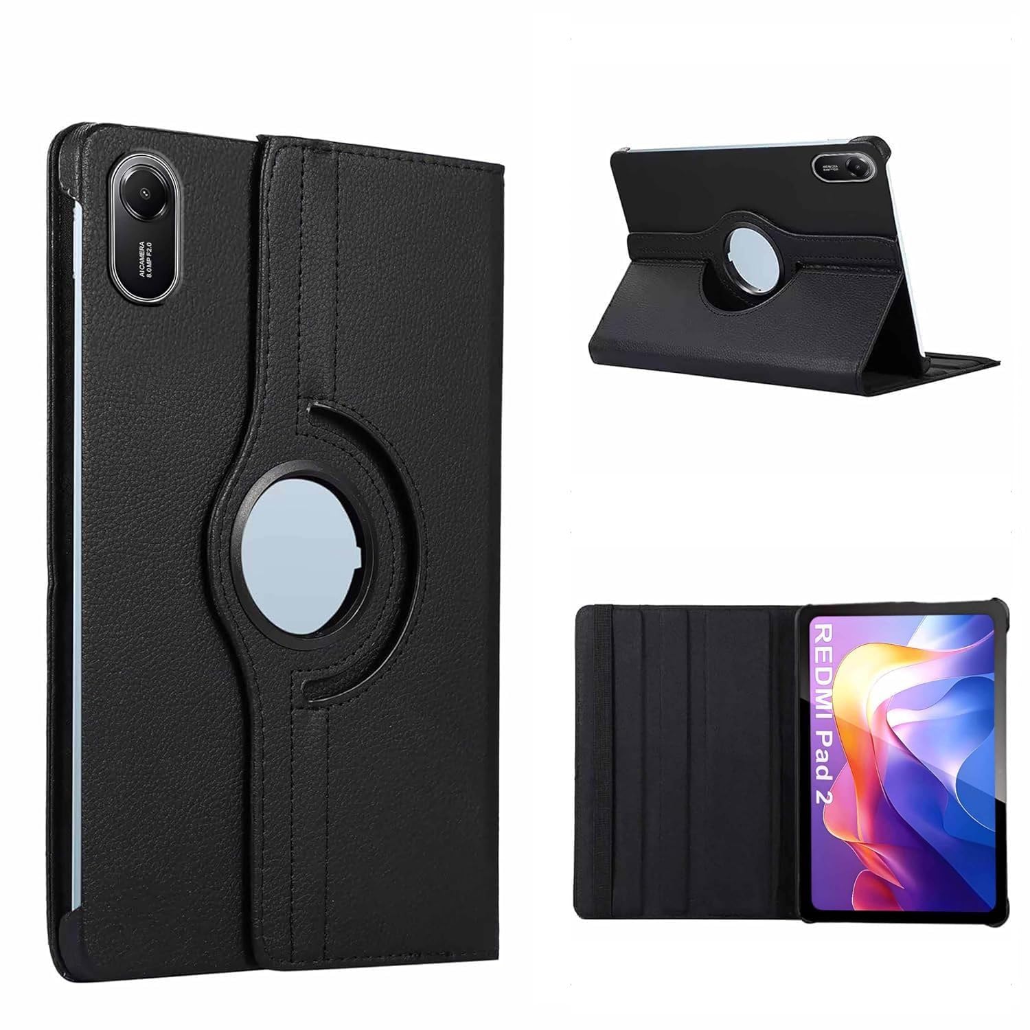 Printme Rotating Case for Redmi Pad 2 11 Inch Rotating Cover | 360 Degree Stand Folio Flip Case | PU Leather Smart Cover with Auto Wake Sleep for Redmi Pad 2 Tablet-image-36