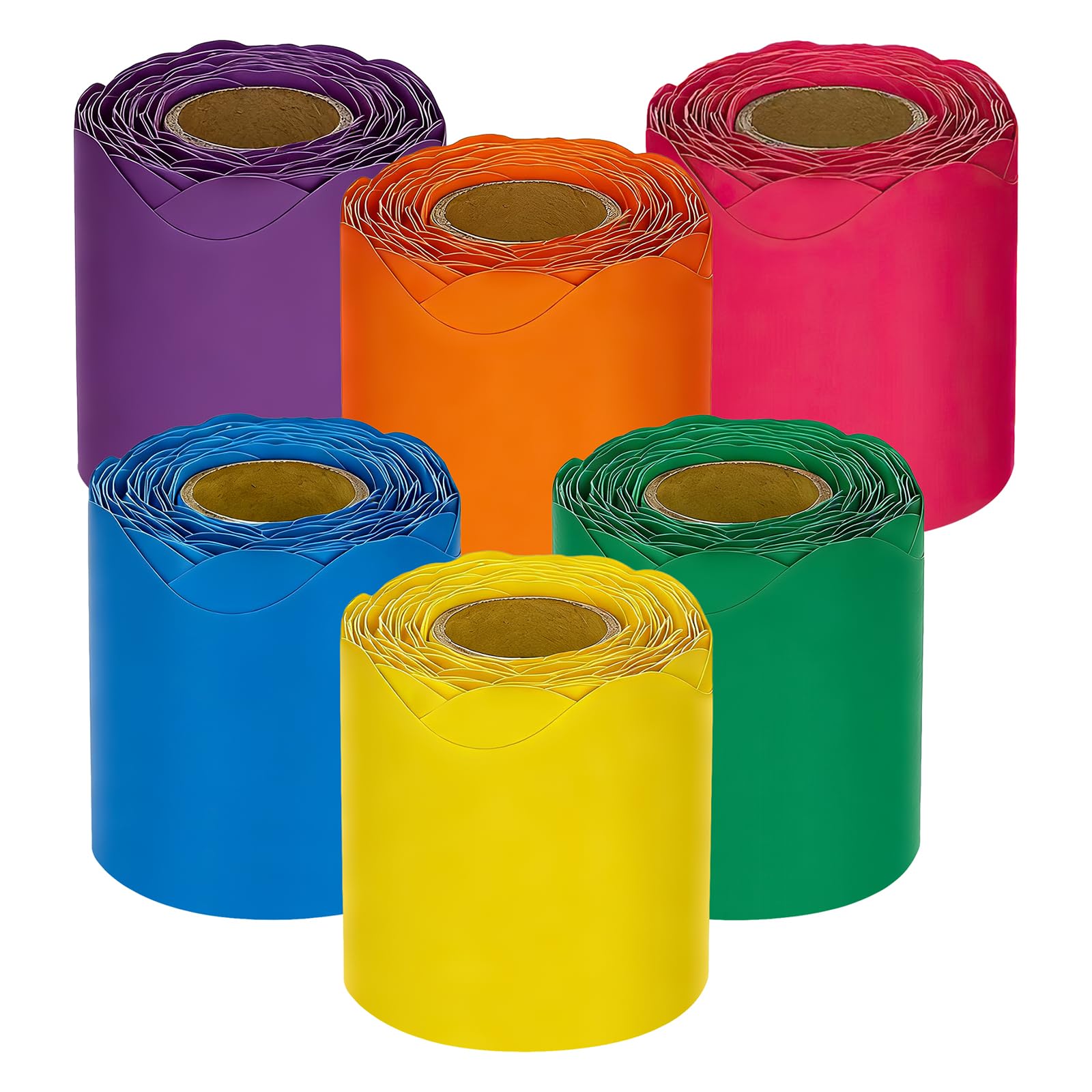 Autocollants multicolores pour tableau d'affichage, lot de 6 rouleaux ondulés imperméables