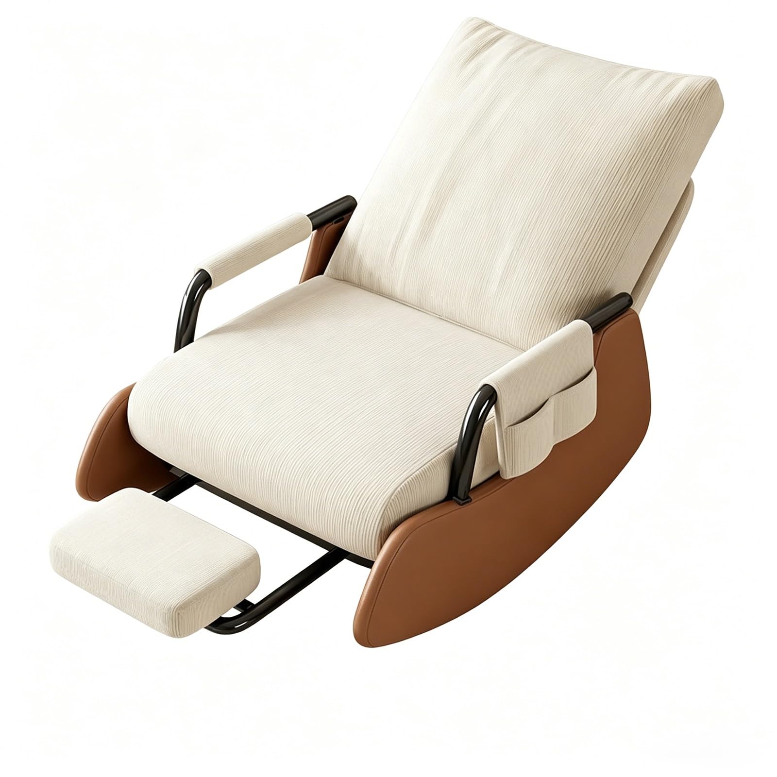 kumamart Foldable Indoor Rocking Chair with Detachable Footrest