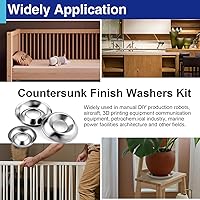 Vista 7 de Arandelas de acabado avellanado, arandelas de taza de acabado avellanadas de acero inoxidable, 7 tamaños, 280 piezas de plata