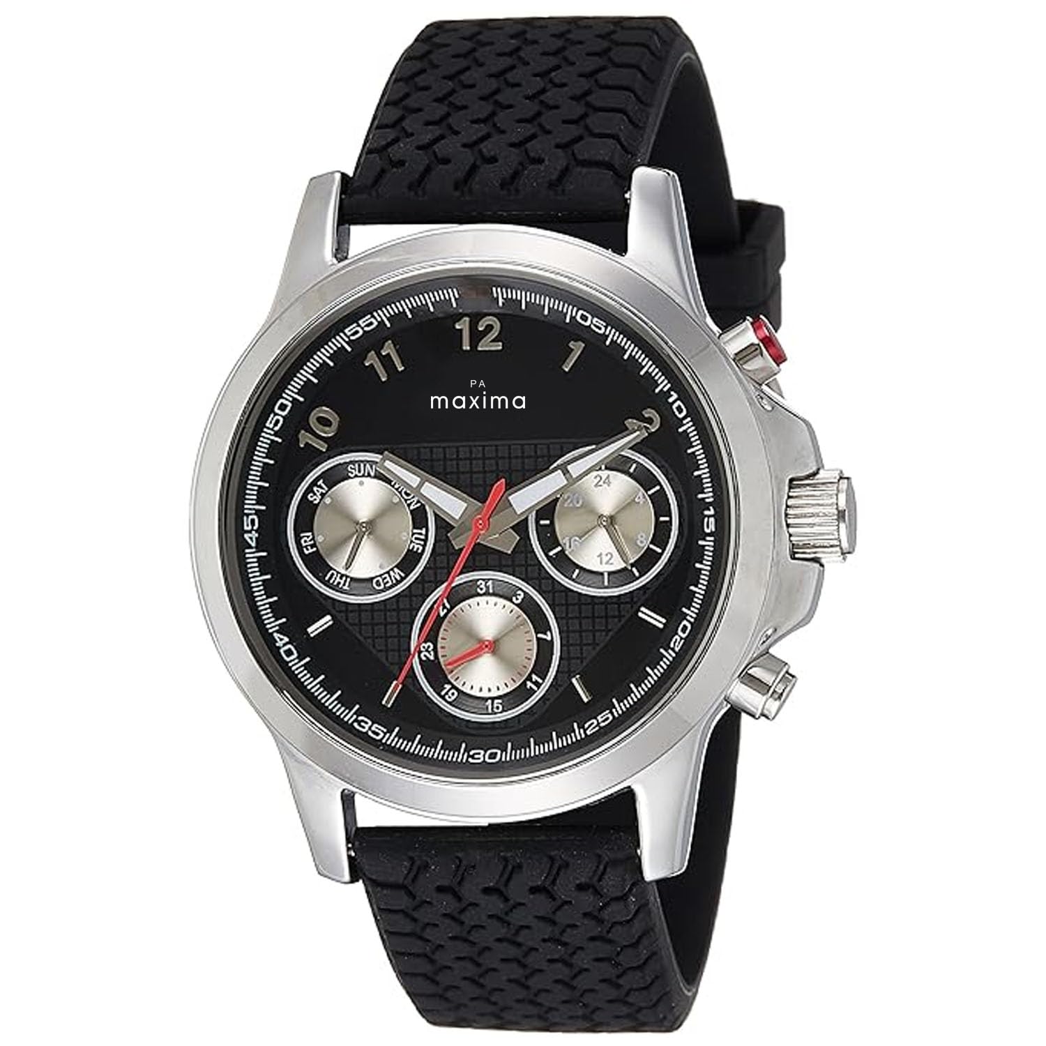 Maxima Silicone Attivo Multifunction Black Dial Men Analog Watch-27553Pmgi,Black Band (B00H6YCUBK) Amazon Price History, Amazon Price Tracker