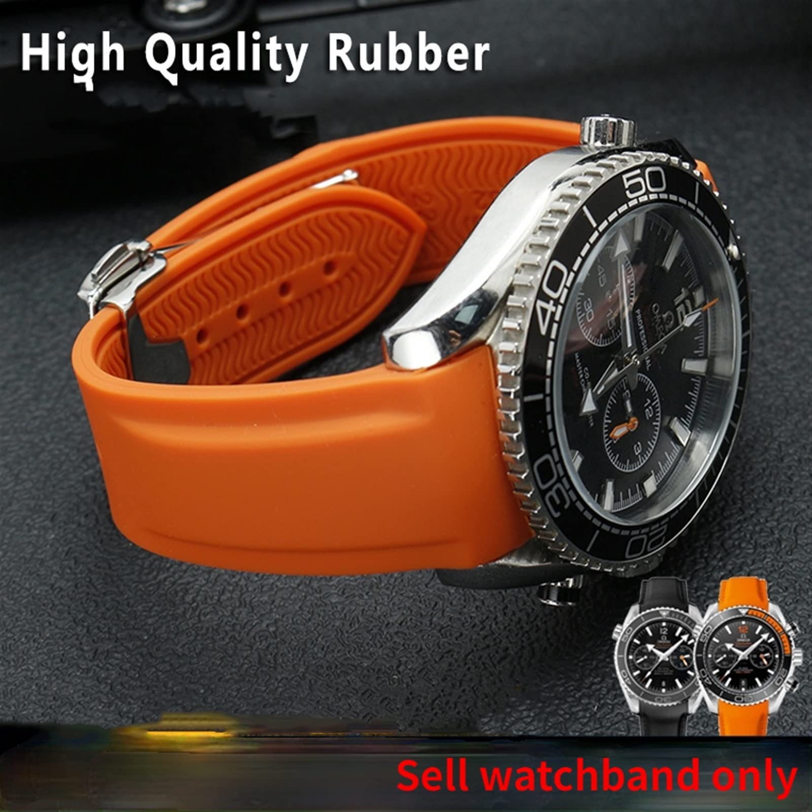 ZUC Wodoszczelny silikonowy pasek do zegarka Omega Comas Strap Meidus Ruder Rubber Watch Strap 22 mm