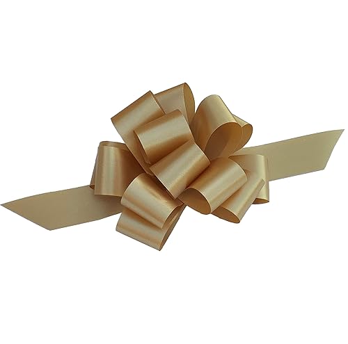 Gold Christmas Pull Bows - 5" Wide, Set of 10,
