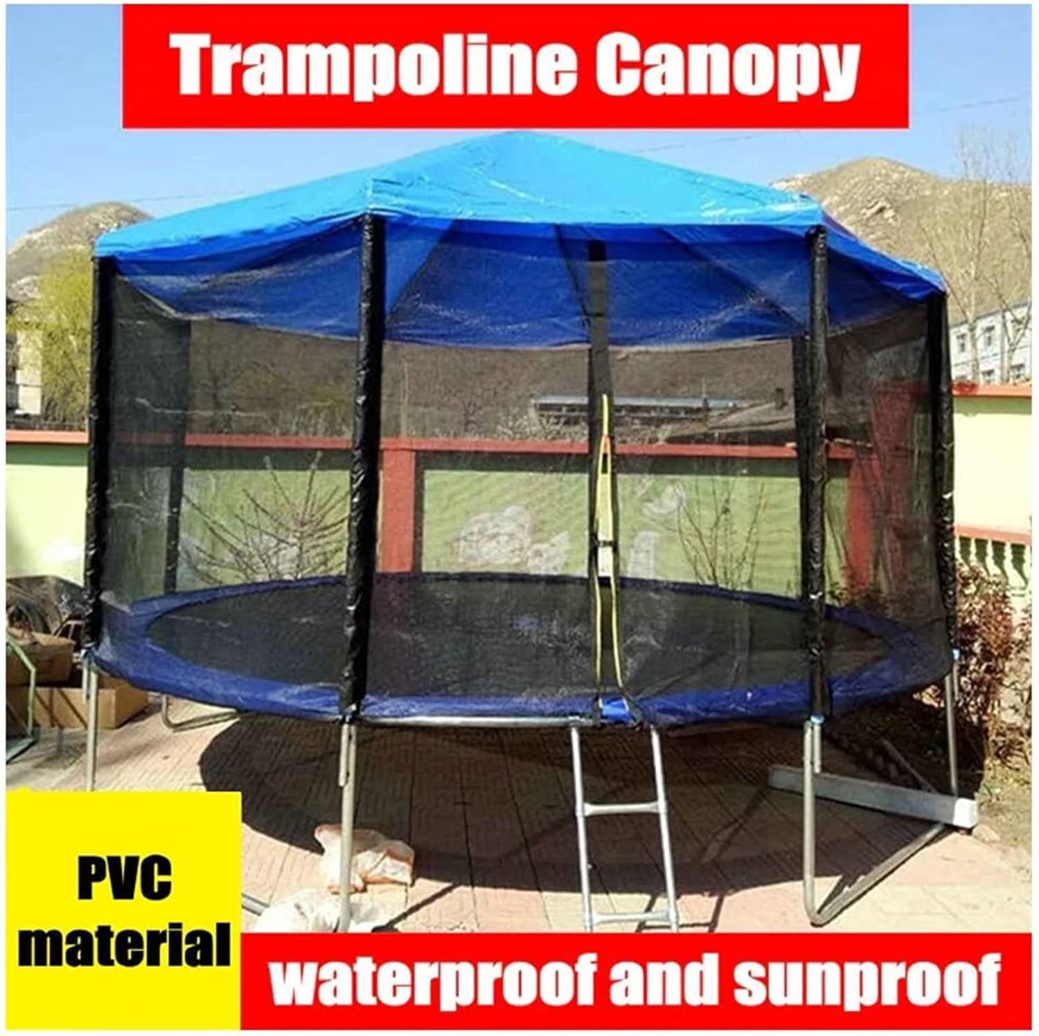 TFG - Ttfd Trampoline Canopy with Top Support, Outdoor Trampoline Sunshade, Rainproof Trampoline Accessories(excluding Others)(16FT)
