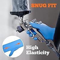 Vista 4 de TitanFlex Nitrile Exam Gloves, Blue, 6-mil, Heavy Duty Nitrile Gloves, Mechanic Disposable Gloves, Latex Free, Powder Free