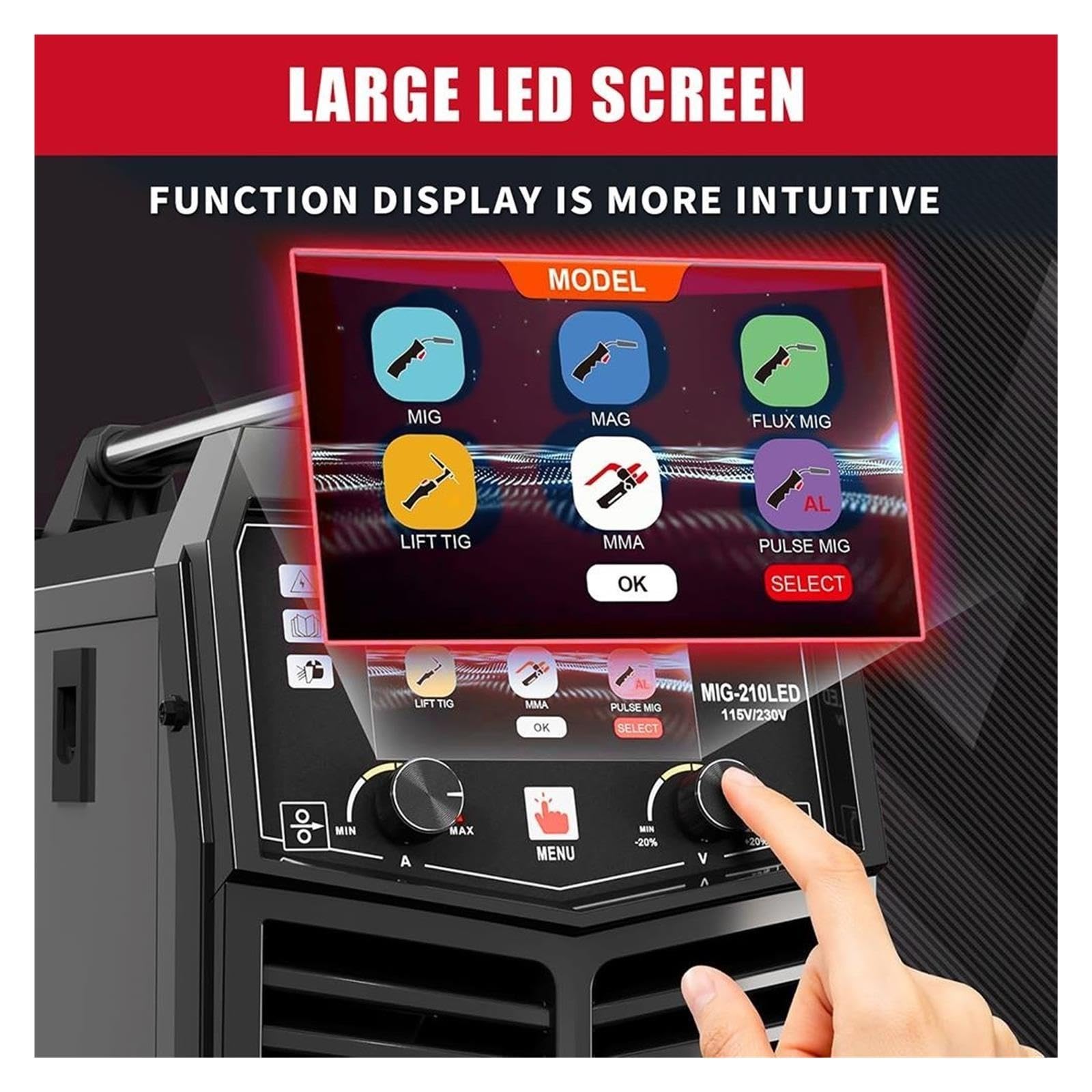 Taglierina al Plasma, Saldatrice A Impulsi In Alluminio 200A Display LED Saldatrici Mig Multifunzionali